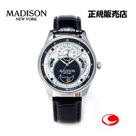 MADISON NEW YORK マディソン ニューヨーク 腕時計 イカロス　MA011011-1　時・分・秒、マルチカレンダー（月・日付・曜日）、ムーンフェイズ