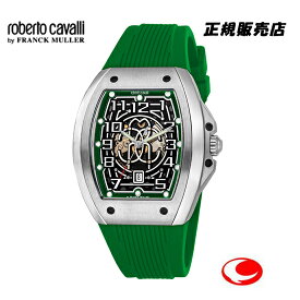 ロベルトカヴァリ バイ フランクミュラー roberto cavalli by FRANCK MULLER　グリーンラバーベルト 自動巻　メンズ 腕時計 RV1G205P1021 【送料無料】【父の日】【プレゼント】【ギフト】【包装】最新モデル