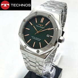 テクノス(TECHNOS) 腕時計　5気圧防水 新品番T9B74SM (旧品番T9539SM) 最新定番モデル　 グリーン文字盤　【最安値挑戦】【送料無料】【クリスマス】