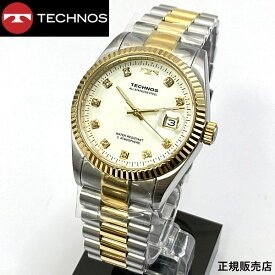(あす楽）テクノス(TECHNOS) 腕時計　5気圧防水　T9604TW シルバー　【最安値挑戦】【送料無料】【楽ギフ_包装】