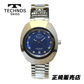 (あす楽)テクノス(TECHNOS) 腕時計　3気圧防水　T9475CL　ブルー文字板　【最安値挑戦】【送料無料】【ギフト包装】【父の日】【クリスマス】