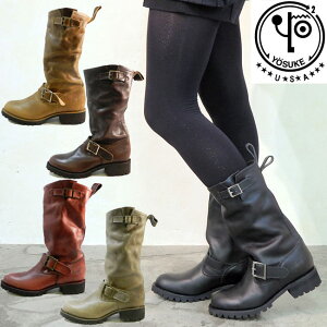 【 返品無料 交換無料 】 【 ショップ袋プレゼント 】 ヨースケ YOSUKE エンジニアブーツ レディース 2810302 ミドル丈 レザー 本革 最強翌日配送(予約)は9月下旬〜の入荷です