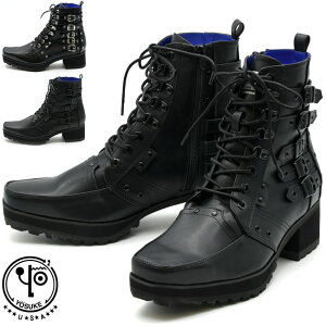 【 返品無料 交換無料 】 【 ショップ袋プレゼント 】 YOSUKE ヨースケ ヒールブーツ ショートブーツ ロック パンク メンズ ゴシック 厚底ブーツ ブラック 25.5-27 2608140