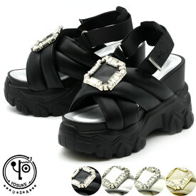 【 返品無料 交換無料 】 【 ショップ袋プレゼント 】 ヨースケ YOSUKE スポーツサンダル 厚底サンダル ストラップサンダル レディース 全4色 黒 白 4450072