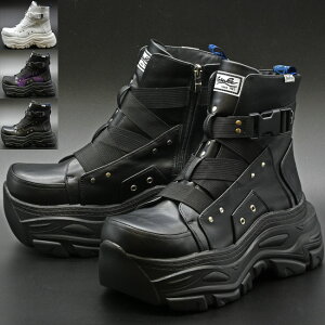 【 返品無料 交換無料 】 【 ショップ袋プレゼント 】 ヨースケ YOSUKE スニーカーブーツ 厚底ブーツ ショートブーツ ベルテッドブーツ メンズ ブラック 黒 全3色 26 27 4468021(予約)は1月下旬〜の