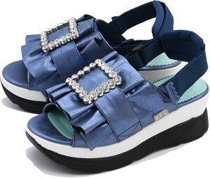 ヨースケ公式キズ補修液付 YOSUKE 厚底サンダル ビジューバックル付き バックベルト 6cm 厚底フラット