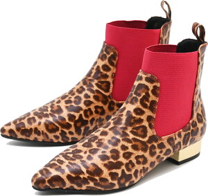 ヨースケ公式キズ補修液付 YOSUKE ポインテッドトゥ サイドゴアブーツ ショートブーツ レディース フラット 靴