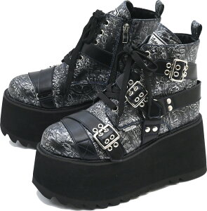 ヨースケ 厚底ブーツ 2BUYクーポン対象 YOSUKE レースアップブーツ レディース 厚底 スタッズ リングベルト付きショートブーツ 8.5cmソール ※公式SHOP特典キズ補修液付