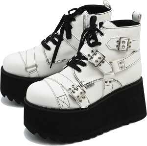 ヨースケ公式キズ補修液付 YOSUKE 厚底ブーツ メンズ スタッズ リングベルト付きショートブーツ 8.5cm 厚底ソール