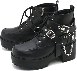 ヨースケ公式キズ補修液付 YOSUKE 厚底ブーツ メンズ マルチウェイ レースアップブーツ リングベルト・チェーン付き 歩きやすい 8cm 厚底ヒール ※(予約)は10月下旬入荷分予約販売