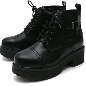 ヨースケ公式キズ補修液付 YOSUKE 厚底 レースアップブーツ メンズ ショート 防滑ソール 6cm ヒール