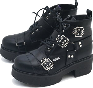 ヨースケ公式キズ補修液付 YOSUKE 厚底ブーツ メンズ ベルト付き レースアップブーツ 防滑ソール使用 歩きやすい 5.5cm ヒール