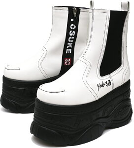 ヨースケ公式キズ補修液付 YOSUKE 厚底スニーカー ハイカット サイドゴアブーツ レディース 歩きやすい 11cm 厚底フラットソール