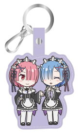 【送料無料】【新品】異世界かるてっと PUキーホルダー ラム＆レム ヒラ商　サイズ：約6.5×7.5センチ【代金引換不可】【ゆうパケット】