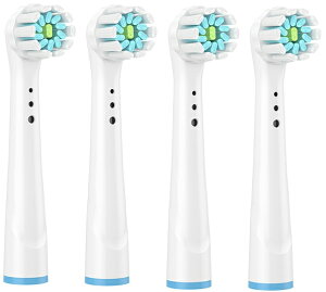 電動歯ブラシ 替えブラシ ブラウン オーラルB 替えブラシ用の マルチアクションブラシ EB50 braun oral b 用の 互換ブラシ 替え歯 備長炭 歯垢除去 家庭用 白 4本セット