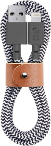 NATIVE UNION [lCeBujI] Belt Cable [dP[u 1.2m [MFiF] USB-A USB Type A to CgjO iPhone }[d f[^ ϋv fh~(Zebra)
