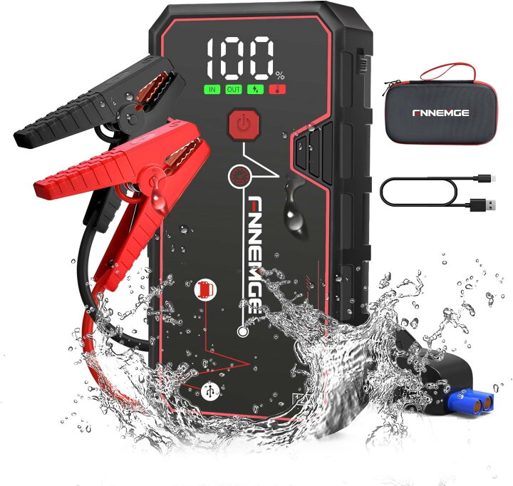 楽天市場】FNNEMGE ジャンプスターター 電流2500A 大容量 23800mAh 12V 