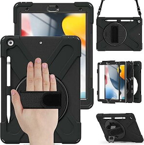 ZenRich iPad 9 P[X2021,iPad 8 P[X 2020,iPad 7 P[X 2019 iPad 10.2 P[X ACpbhX^h|t 10.2 C`pیJo[ V_[P[X ϏՌ-black