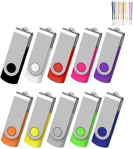 EASTBULL USB������ 4GB 10�Z�b�g �t���b�V���������[ USB2.0 �t���b�V���h���C�u 360° ��]�� (4GB, 10�Z�b�g10�F)