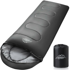 LEEPWEI 寝袋 シュラフ 封筒型 軽量 保温 耐寒 防水 コンパクト アウトドア キャンプ 登山 車中泊 防災用 丸洗い可能 快適温度 丸洗い寝袋 春用 夏用 秋用 冬用 収納袋付き(グレー 1400)