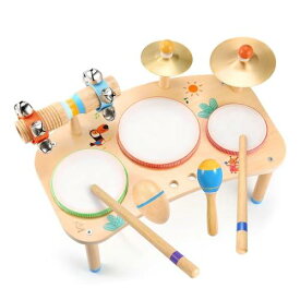 OATHX キッズドラムセット 楽器 幼児用 赤ちゃん 就学前教育用音楽玩具 モンテッソーリおもちゃ 幼児ドラムセット 打楽器 音楽玩具 子供 男の子 女の子への誕生日プレゼント対象年齢1-6歳