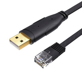 USBコンソールケーブル, CableCreation [FTDI-FT232RL チップ内蔵] USB-RJ45シリアルケーブル Cisco、NETGEAR、TP-Link、Linksys、Ubiquiti、Hua weiルータ/スイッチ用 Mac、Windows及びLinuxに対応 1.8M ブラック ご注意：H3Cルータ非対応
