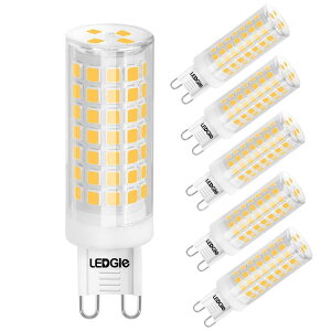 LEDGLE G9���� LED�d�� ������(�͈�1��-100��) 8W 110V �d���F3000K �n���Q���d��80W���� 700LM �S�z���^�C�v �ȃG�l ������ 6�_�Z�b�g