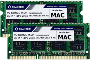 Timetec Hynix IC 8GB (4GB x 2) Macp DDR3L 1600 MHz PC3L 12800 SODIMM Applep݃ (4GB x 2)