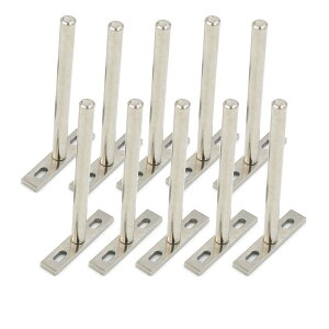 LUCKYBEE 70mm x 123mm 5 ブラケット 金具 棚受け フローティング 隠し 差し込みタイプ (6, 銀色)