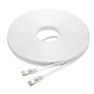 Cat 7 LAN�P�[�u�� 25m �z���C�g, FOSTO �C�[�T�l�b�g�P�[�u�� �E���g���t���b�g�P�[�u�� ���� STP �ܐ܂�h�~ RJ45�R�l�N�^ �M�K�r�b�g10Gbps/600MHz �����b�L�R�l�N�^ 25M ��