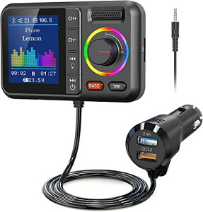 HUNDRUP FMgX~b^[ Bluetooth5.0 QC3.0}[d 2USB|[g Siri Voice Assistant ԍڏ[d AUXLڑ USB/microSDJ[hɑΉ 4yĐ[h 12V-24VԑΉ nYt[ʘb 7EQݒ