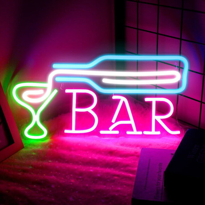 楽天市場】IMEGINAバーネオンサイン BARネオンライト 店舗看板 