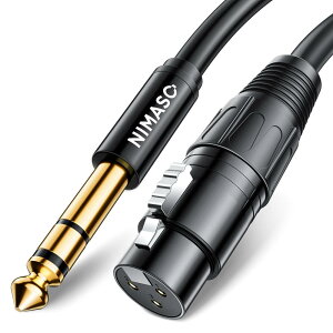 NIMASO TRS 6.35mm �I�X to xlr ���X �ϊ��P�[�u�� �o�����X�ڑ� XLR���X ���� 6.35mm�I�X �}�C�N�P�[�u�� ���X-�I�X �I�[�f�B�I�}�C�N�P�[�u�� 2M NCA23D677