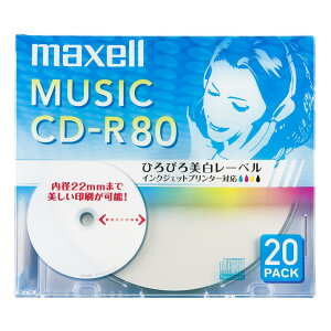 maxell yp CD-R 80 CNWFbgv^ΉzCg(Ch) 20 5mmP[X CDRA80WP.20S