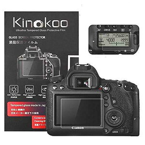 kinokoo �f�W�^���J�����t���ی�t�B���� �t���v���e�N�^�[ Canon EOS 6D��p �t�����j�^�[�p�K���X�v���e�N�^�[0.25mm�ƕ\���o�l���p�����\�ی�t�C�����Z�b�g 2�Z�b�g(6D)