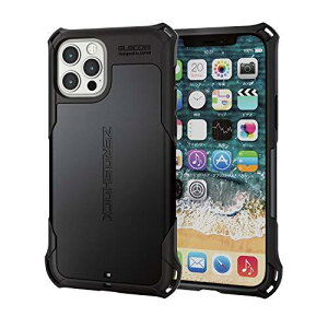 �G���R�� iPhone 12 / 12 Pro �P�[�X Qi�[�d�Ή� �n�C�u���b�h ZEROSHOCK �ϏՌ� �X�^���_�[�h �u���b�N PM-A20BZEROBK