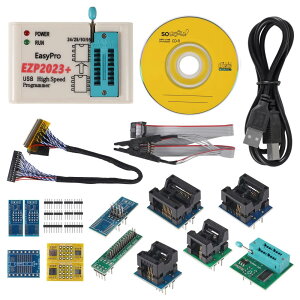 EZP2023 USB SPI�v���O���}�[�t���Z�b�g + 12�A�_�v�^�[�T�|�[�g 24 25 93 95 EEPROM Flash Bios Windows EZP2019�Ή� (USB�v���O���}�[ + 12�A�_�v�^�[)