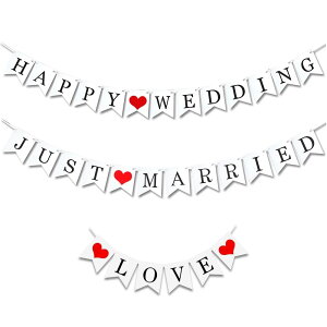 HUAZONTOM K[h  EFJXy[X  happy wedding/just married K[h OB ACe tHg vbvX ^[oi[ nbs[EGfBO   