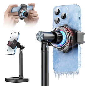 Ulanzi スマホ スタンド 卓上 携帯スタンド スマホ冷却ファン付き 急速冷却 スマホクーラー スマホホルダー 360°回転可能 高さ調整可能 横置き 縦置き 携帯ホルダー スマホスタンド Type-Cケーブル付き iphone Android対応 ゲーム/ライブ/写真撮影/動画視聴/テレワーク時に