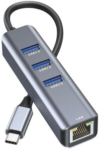 USB C LLANA_v^[A Vilcome 4-in-1 USB Type C LLANϊA_v^[ y3USB-A 3.0|[gEFucΉ / 10/100/1000Mbps܂ RJ45C[Tlbg|[g hCusvzMacBook Pro 2018 / 2019AiPad Pro
