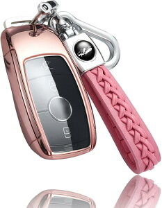 Mercedes Benz ベンツ 専用 キーケース キーカバー キーホルダー E クラス S クラス CLS Coupe C クラス B クラス A クラス 新型 CLA GLC GLE G クラス エレクトリックキー スマートキー (ローズゴールド