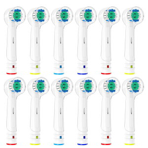 【12本入り】Dealswin ブラウン オーラルB 電動歯ブラシ 用の 替えブラシ Braun oral b 用の 替えブラシ 替え歯 互換品 ベーシックブラシ 家庭用 歯垢除去 フレキシソフトカラーリング付 12本入り