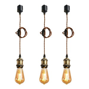 LVWIT y_ gCg E26 LEDdt GW\d 60W` d6W d\Pbg Ɩ z_Ng[p VƖ ݂艺 R[hAWX^[t 100cm߉\ 3Zbg