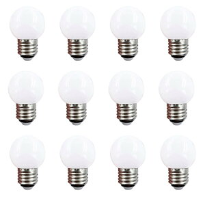 LED電球 消費電力1W 50lm 口金E26 G45 電球色3000K 小型電球 シャンデリア 10W形相当 12個入 省エネ 電気代節約 ミニボール タイプ 看板球 ボール電球 防雨型 G型タイプ (電球色-12個セット)