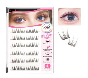 Beauty7 グルーいらず 部分つけまつげ グルーフリー 自粘着つけまつげ ナチュラル 透明軸 上まつげ 短め 柔らかく 目尻 女優まつげ 再利用可能 手作り コスプレメイク地雷系 36束(Rich Type)