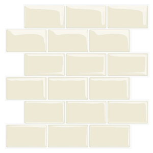 MORCART タイルシール キッチン 耐熱 防水 洗面所 トイレ DIY 家具やアイテムの装飾 タイルシート 壁紙シール 3D リメイクシート (30x30cm, 4枚, ライトアプリコット)