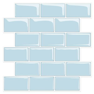 MORCART タイルシール キッチン 耐熱 防水 洗面所 トイレ DIY 家具やアイテムの装飾 タイルシート 壁紙シール 3D リメイクシート (30x30cm, 4枚, 北欧スカイブルー)