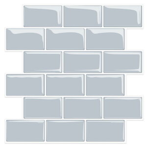 MORCART タイルシール キッチン 耐熱 防水 洗面所 トイレ DIY 家具やアイテムの装飾 タイルシート 壁紙シール 3D リメイクシート (30x30cm, 4枚, 北欧グレー)