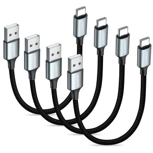 aceyoon USB Type C �P�[�u�� 20cm �Z�� 4�{�Z�b�g �^�C�vC �P�[�u�� 0.2M �ő�3A USB-A to USB-C 20�Z���` ���ϋv�i�C�����҂� USB-C �@��ɑΉ� USB C Cable