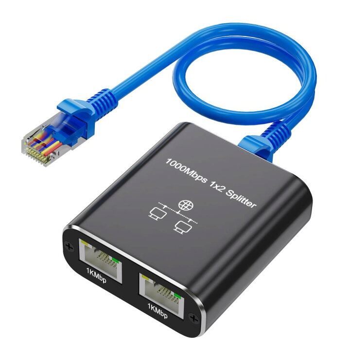 楽天市場】スイッチングハブ LAN ハブ 1入力2出力 LANケーブル付き(1.5 